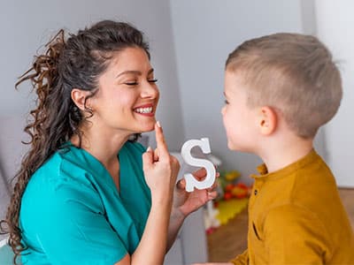 Woman with cute boy